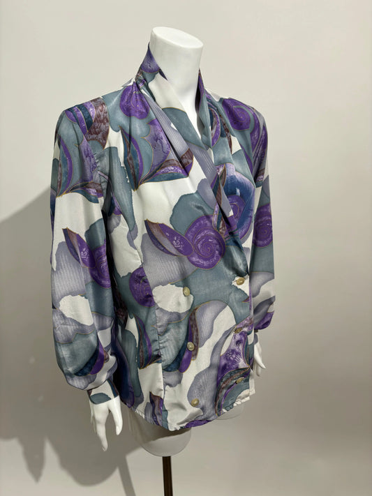 Midnight Mirage 80s Abstract Bluza HELM:VNTG