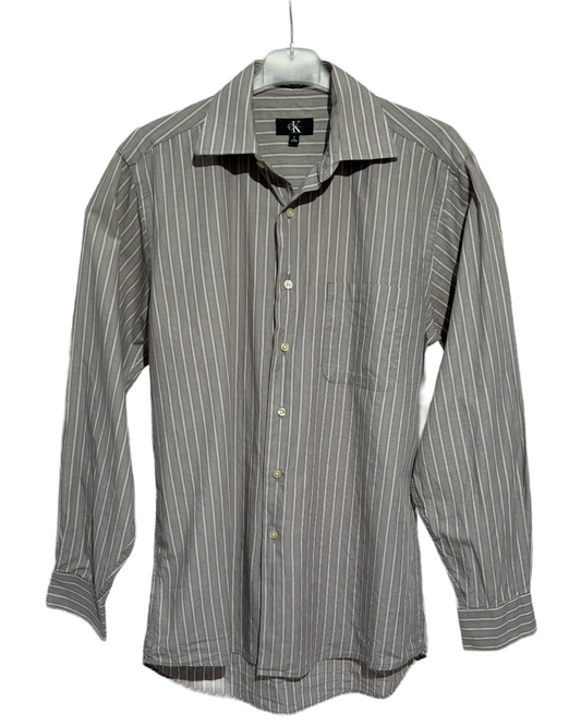 Calvin Klein Grey Striped Košulja Calvin Klein