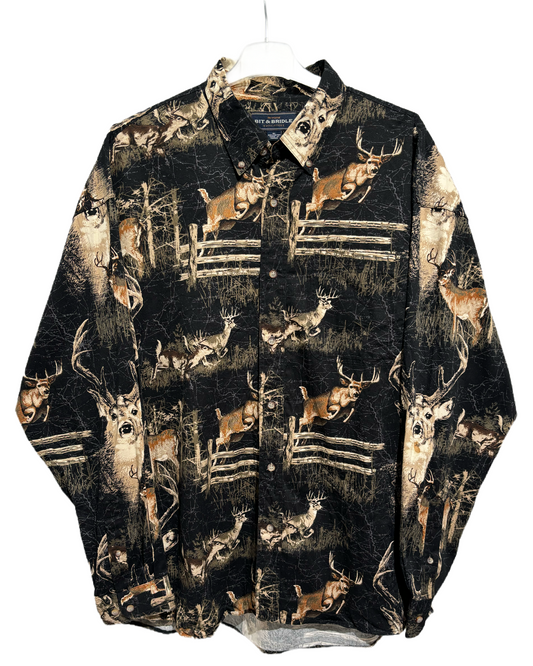 Wild Hunt 90s Forest Print Košulja HELM:VNTG