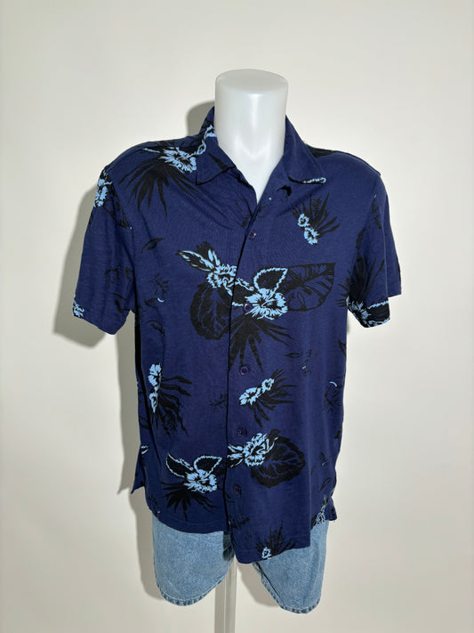 Monochrome Palm 80s Tropical Hawaiian Košulja HELM:VNTG