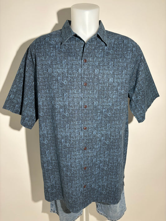 Mystic Squares 80s Geometric Hawaiian Košulja HELM:VNTG