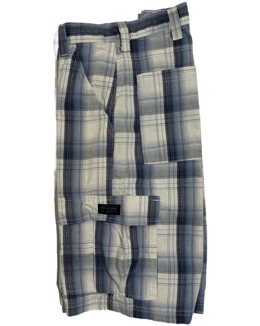 Wrangler Blue Checkered Cargo Bermude HELM:VNTG