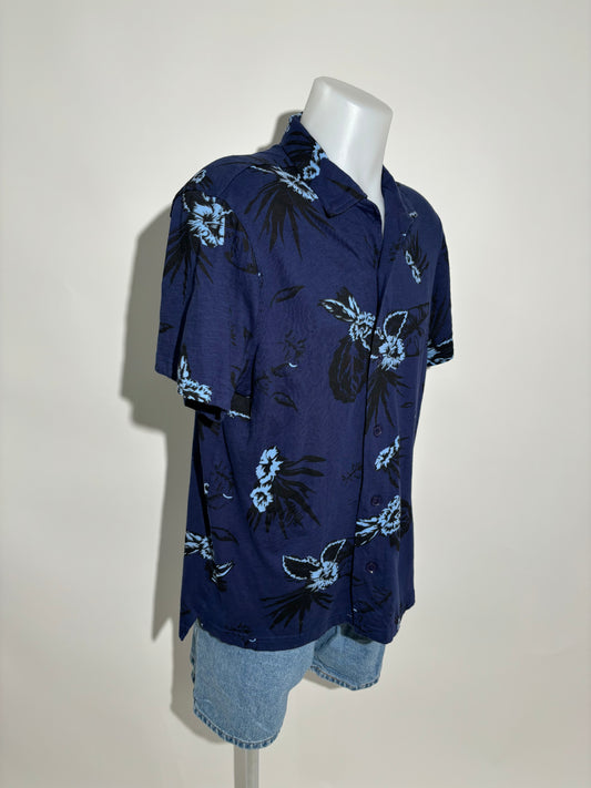 Monochrome Palm 80s Tropical Hawaiian Košulja HELM:VNTG