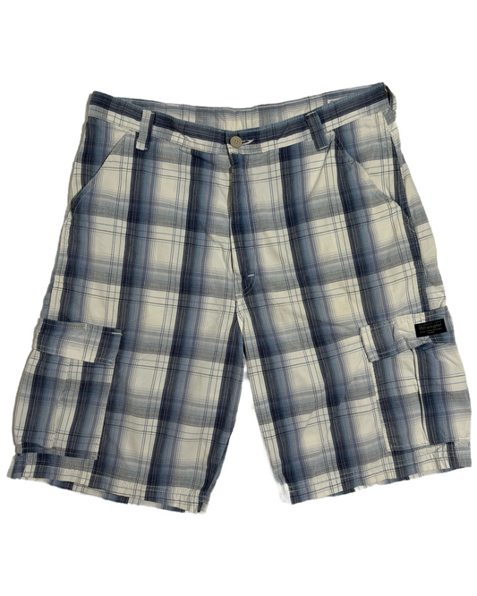 Wrangler Blue Checkered Cargo Bermude HELM:VNTG