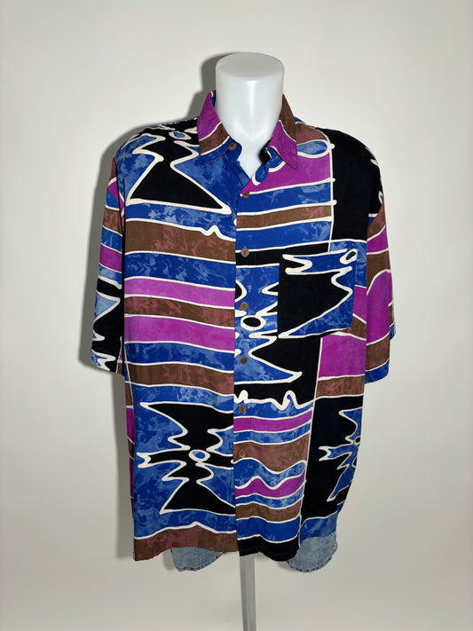 Sunset Waves 80s Hawaiian Košulja HELM:VNTG