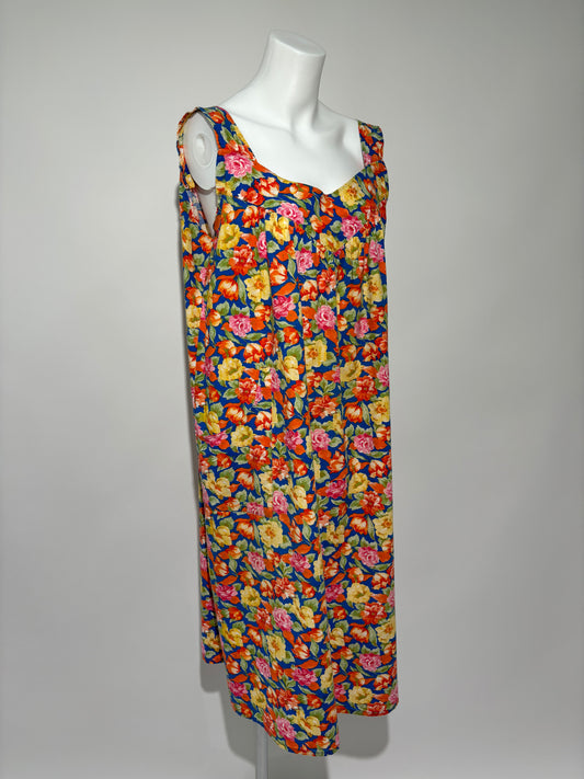 Summer Flower 70s Floral Haljina HELM:VNTG