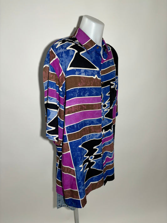 Sunset Waves 80s Hawaiian Košulja HELM:VNTG