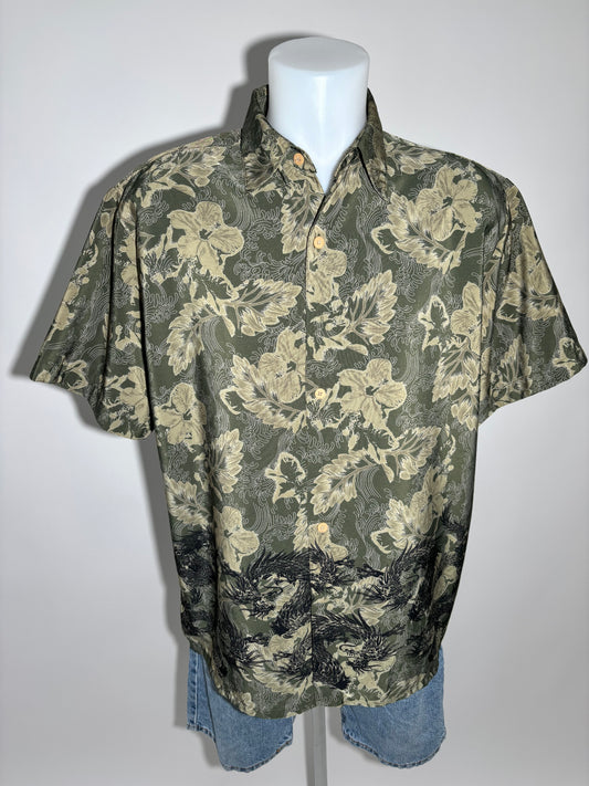 Olive Blossom 90s Hawaiian Košulja HELM:VNTG