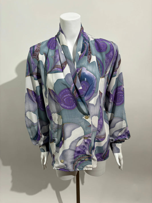 Midnight Mirage 80s Abstract Bluza HELM:VNTG