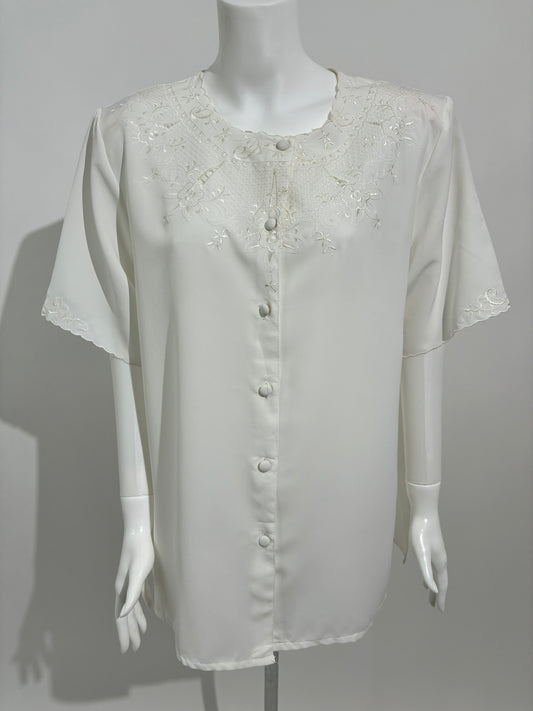 Vintage Elegance 70s Embroided Košulja HELM:VNTG