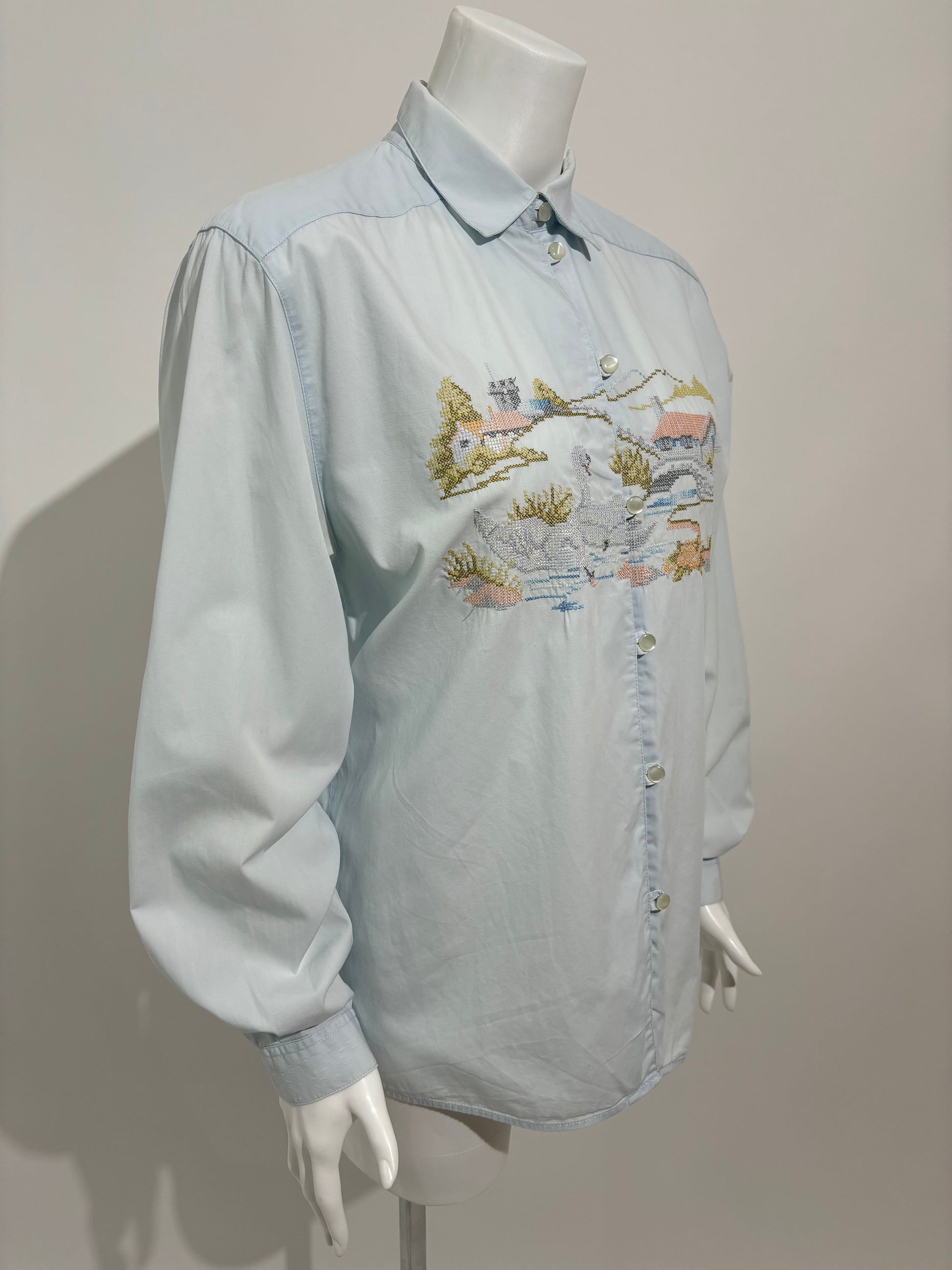 Pastoral Scene 80s Embroided Košulja HELM:VNTG