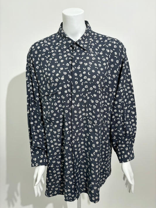 Midnight Garden 80s Floral Košulja HELM:VNTG