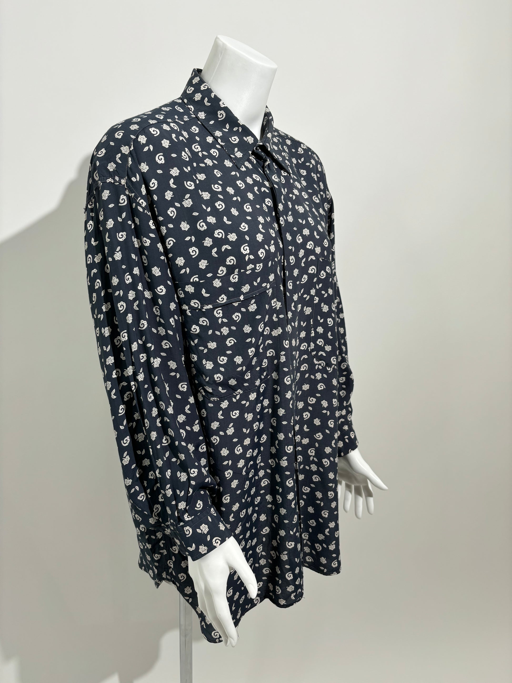 Midnight Garden 80s Floral Košulja HELM:VNTG