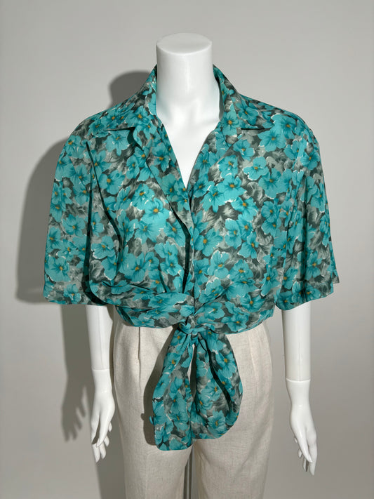 Boho Bloom 70s Floral Košulja HELM:VNTG