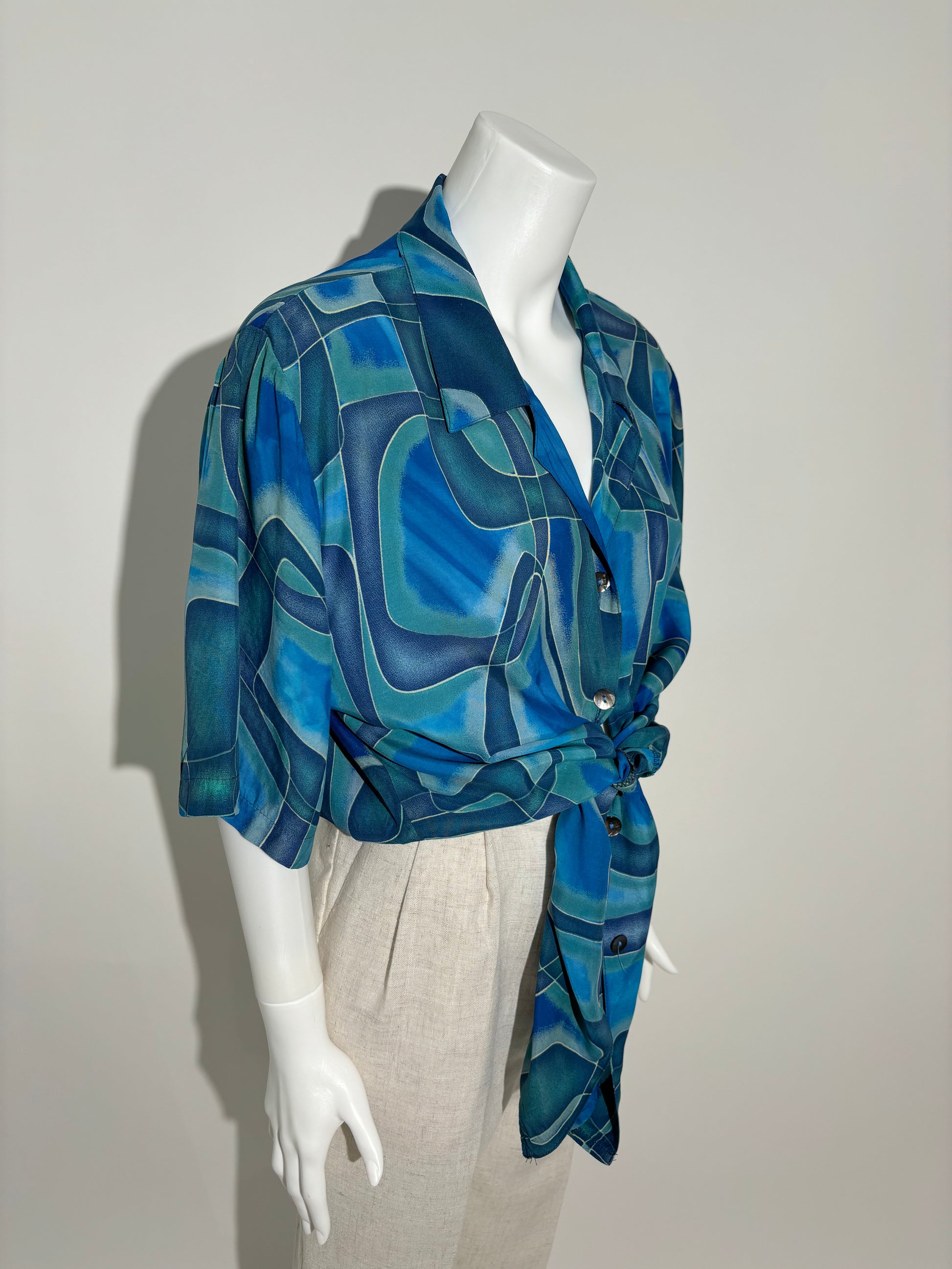 Ocean Waves 80s Abstract Košulja HELM:VNTG