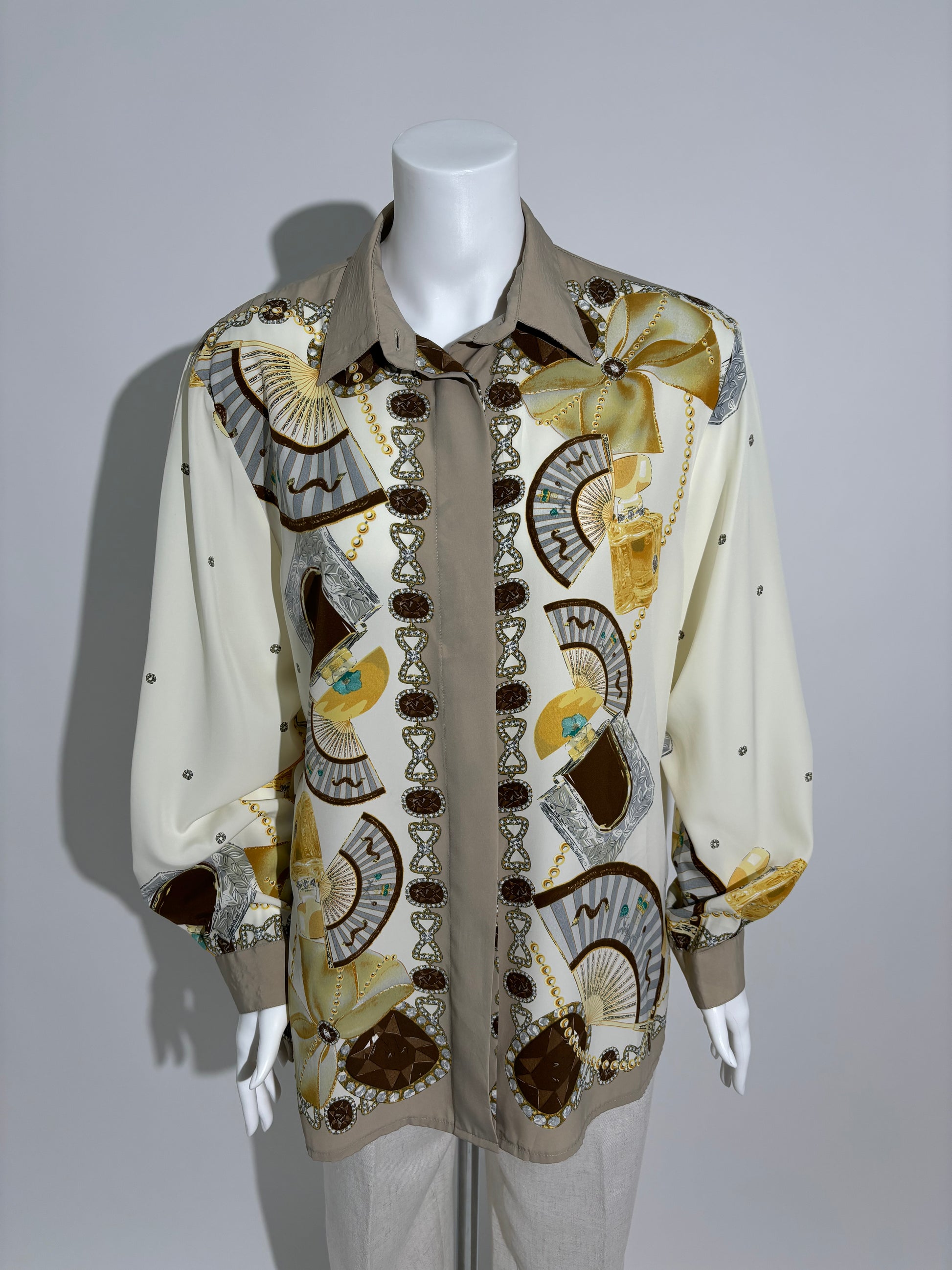 Golden Elegance 80s Boemska Košulja HELM:VNTG