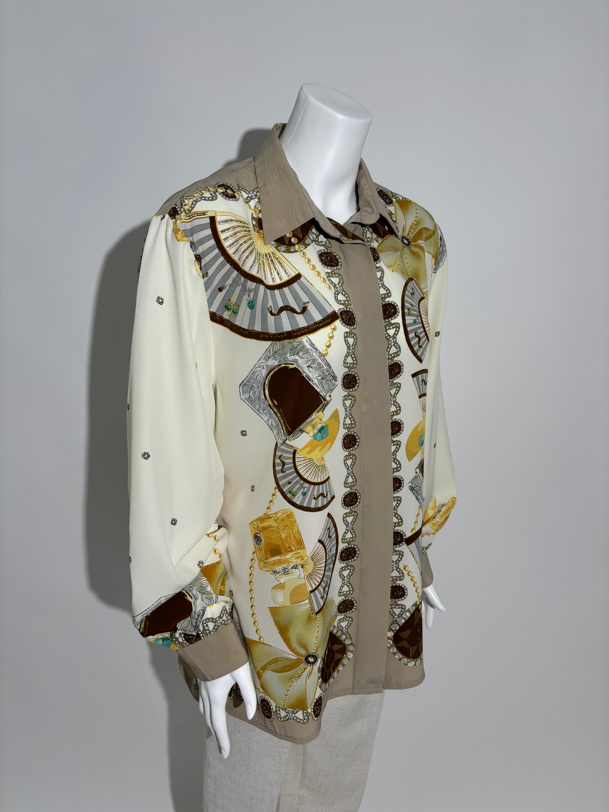 Golden Elegance 80s Boemska Košulja HELM:VNTG