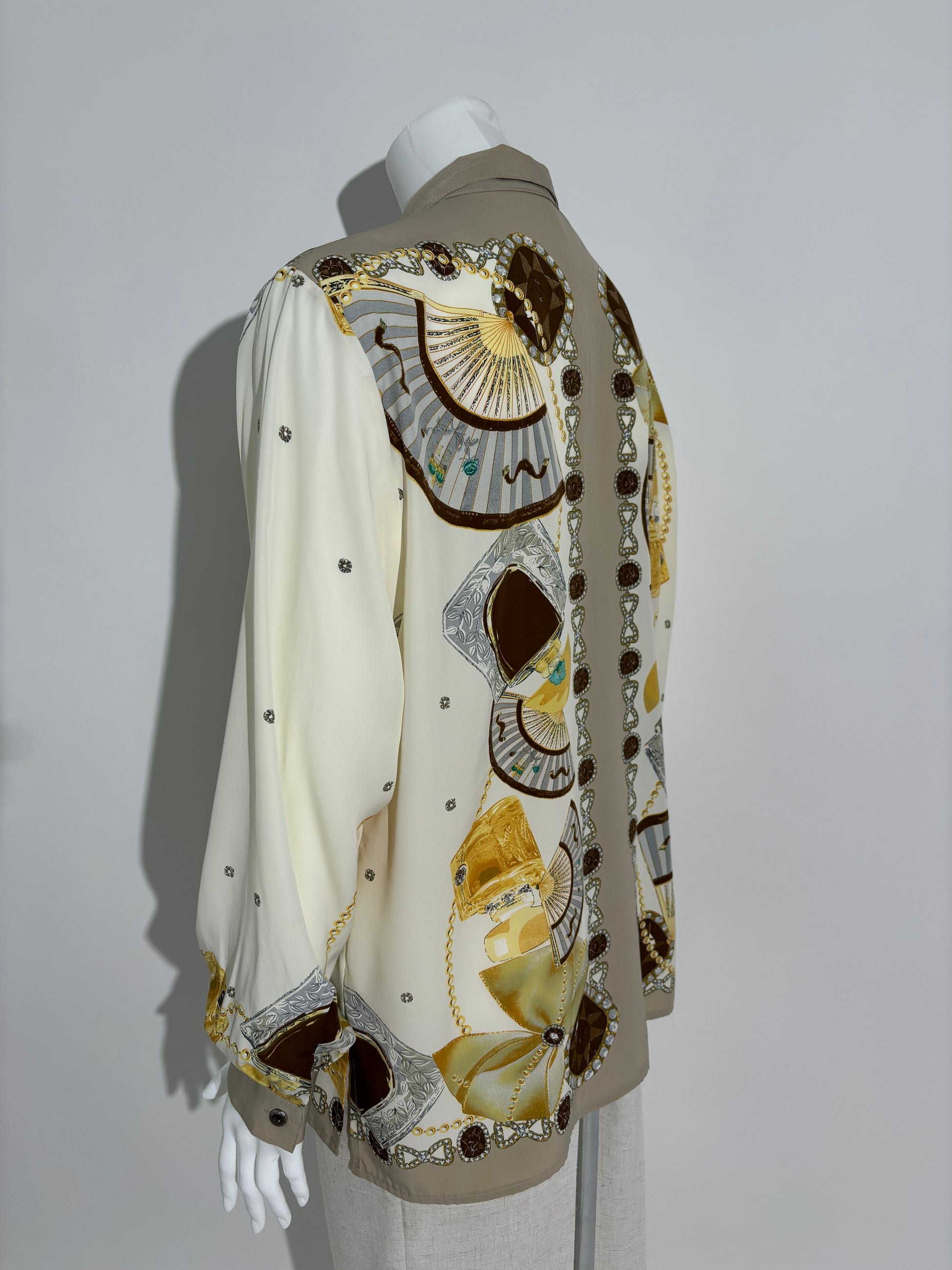 Golden Elegance 80s Boemska Košulja HELM:VNTG