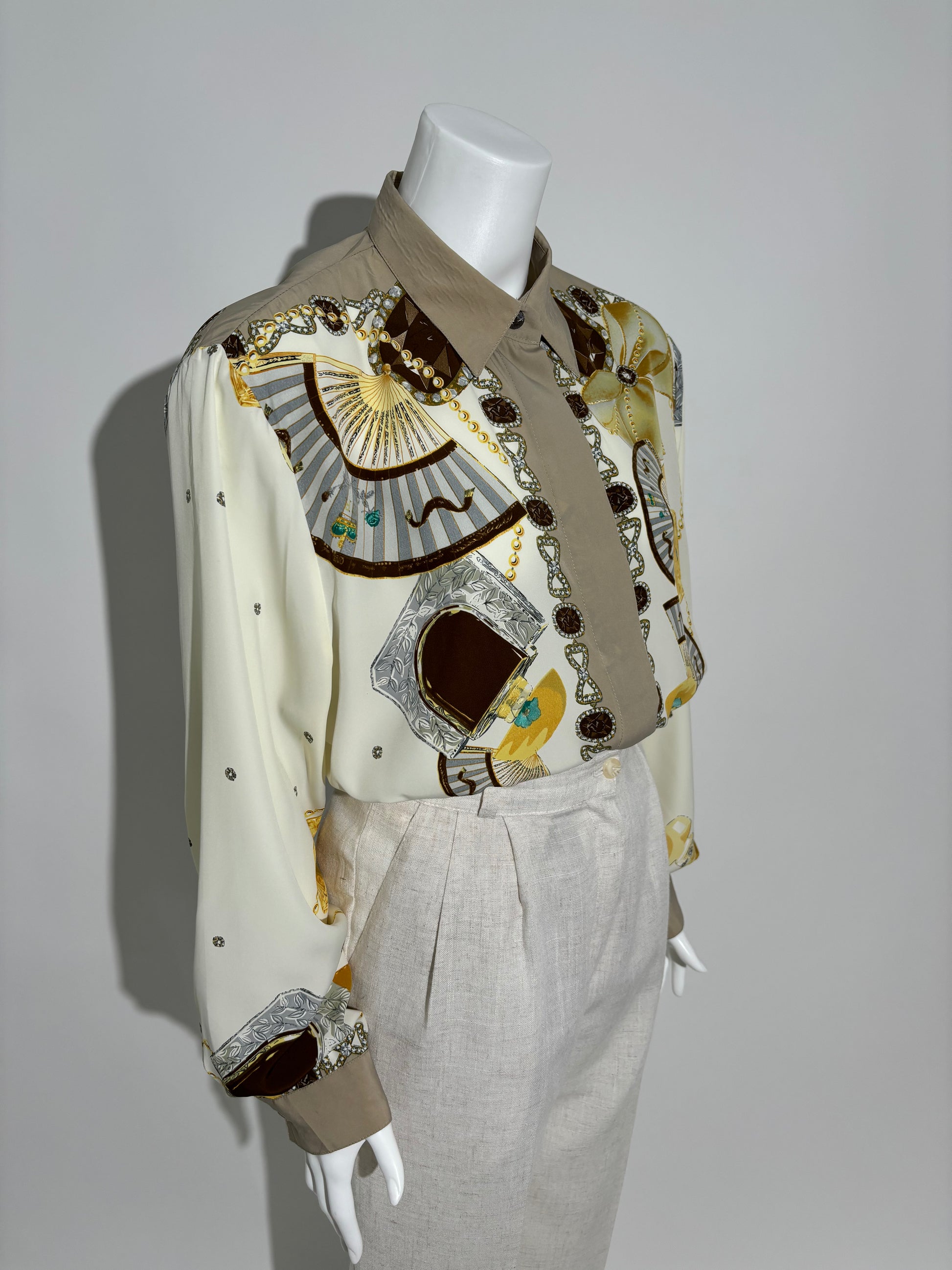 Golden Elegance 80s Boemska Košulja HELM:VNTG