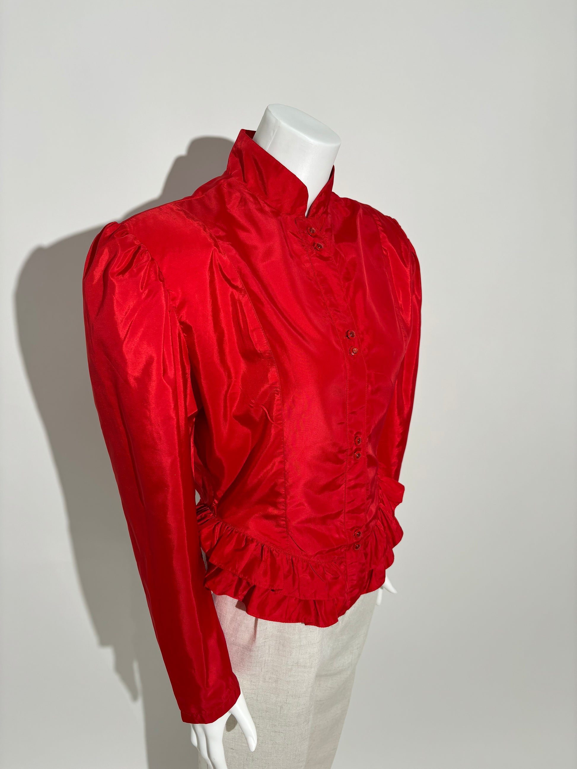 Red Velvet 80s Viktorijanska Bluza HELM:VNTG