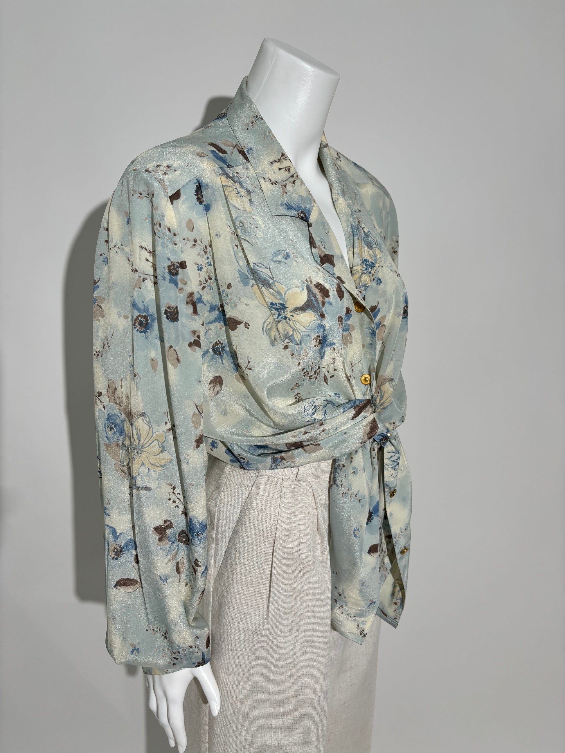 Nebeska Cvetna Košulja iz 80-ih HELM:VNTG