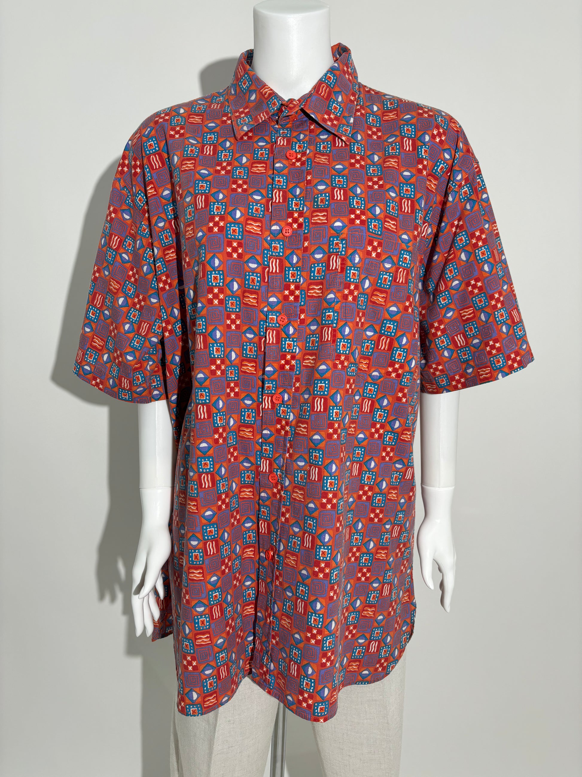 Geometrijska Retro Košulja iz 90-ih HELM:VNTG