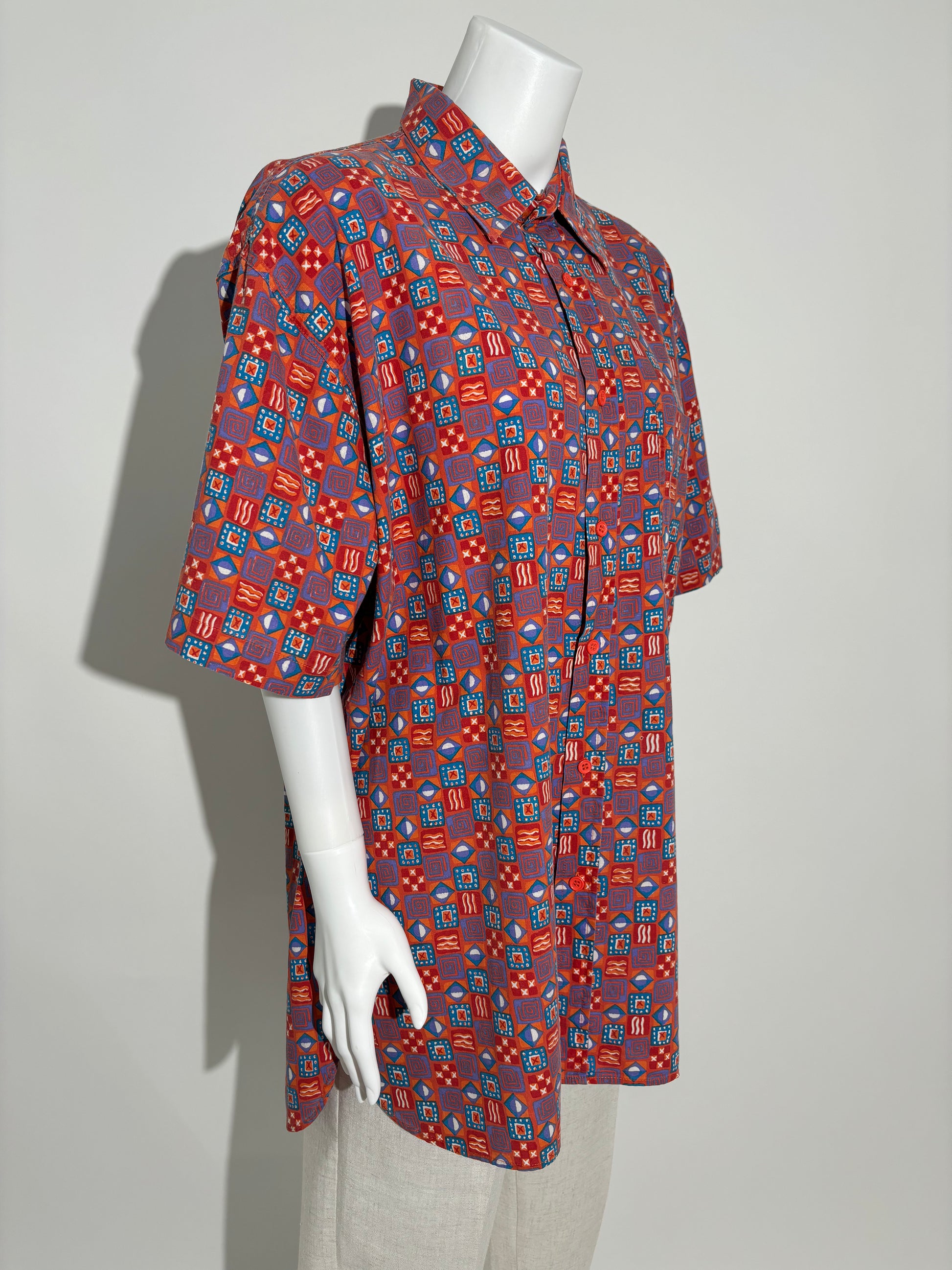 Geometrijska Retro Košulja iz 90-ih HELM:VNTG