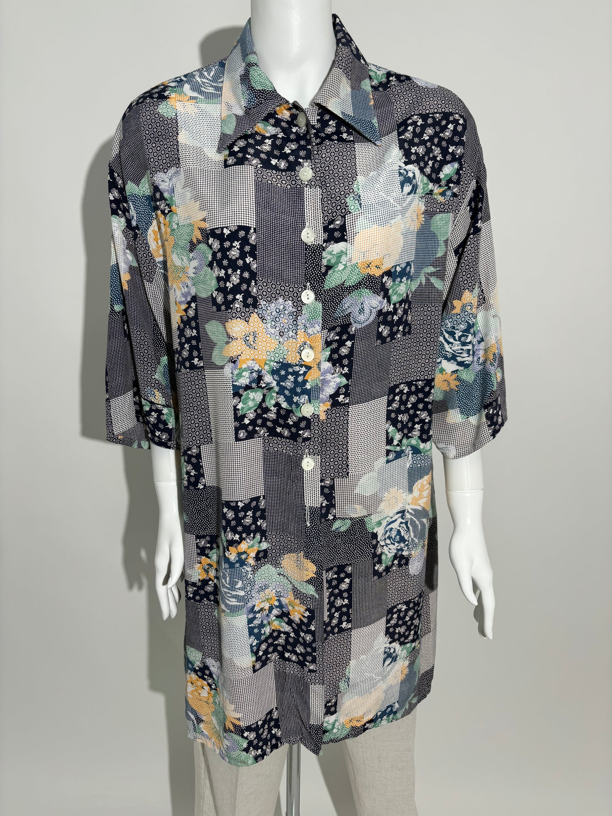 Patchwork Floral Košulja iz 80ih HELM:VNTG