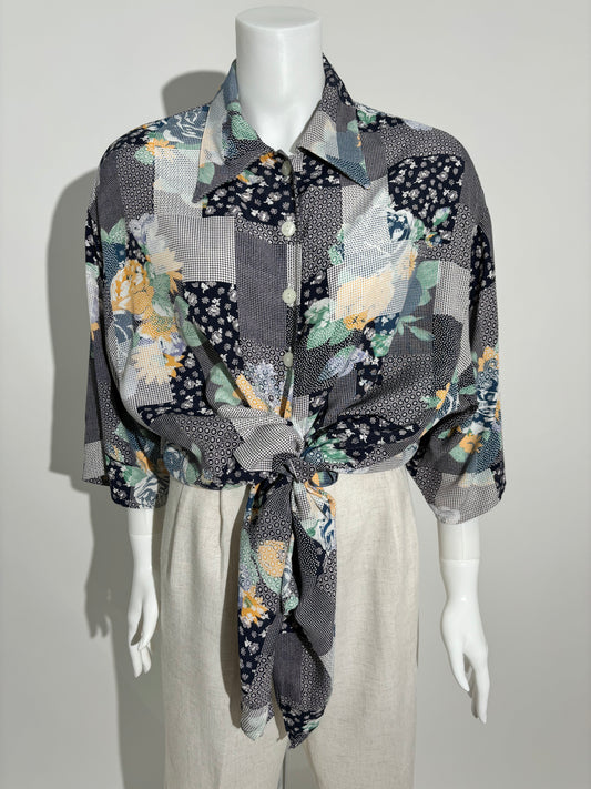 Patchwork Floral Košulja iz 80ih HELM:VNTG