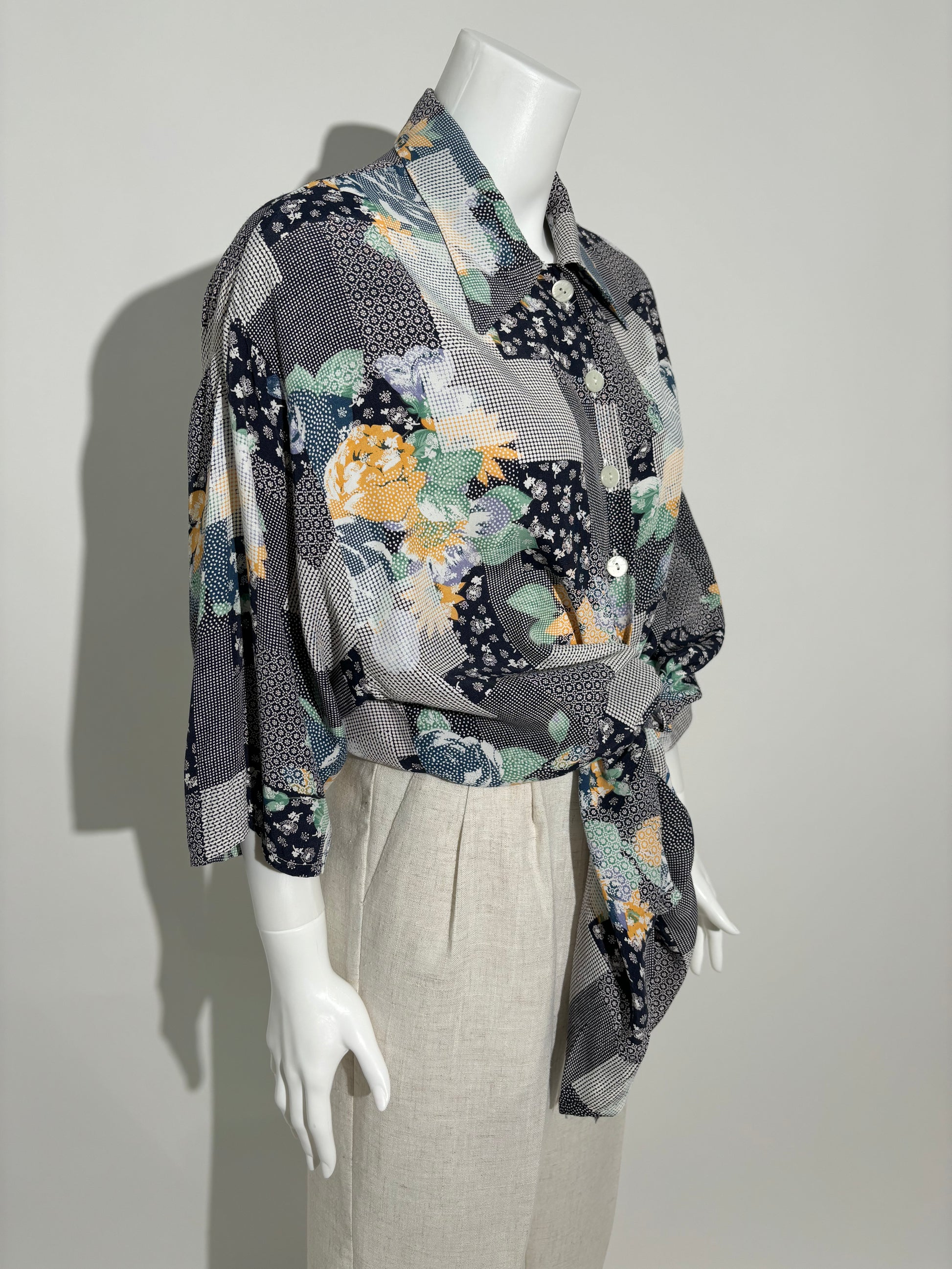 Patchwork Floral Košulja iz 80ih HELM:VNTG