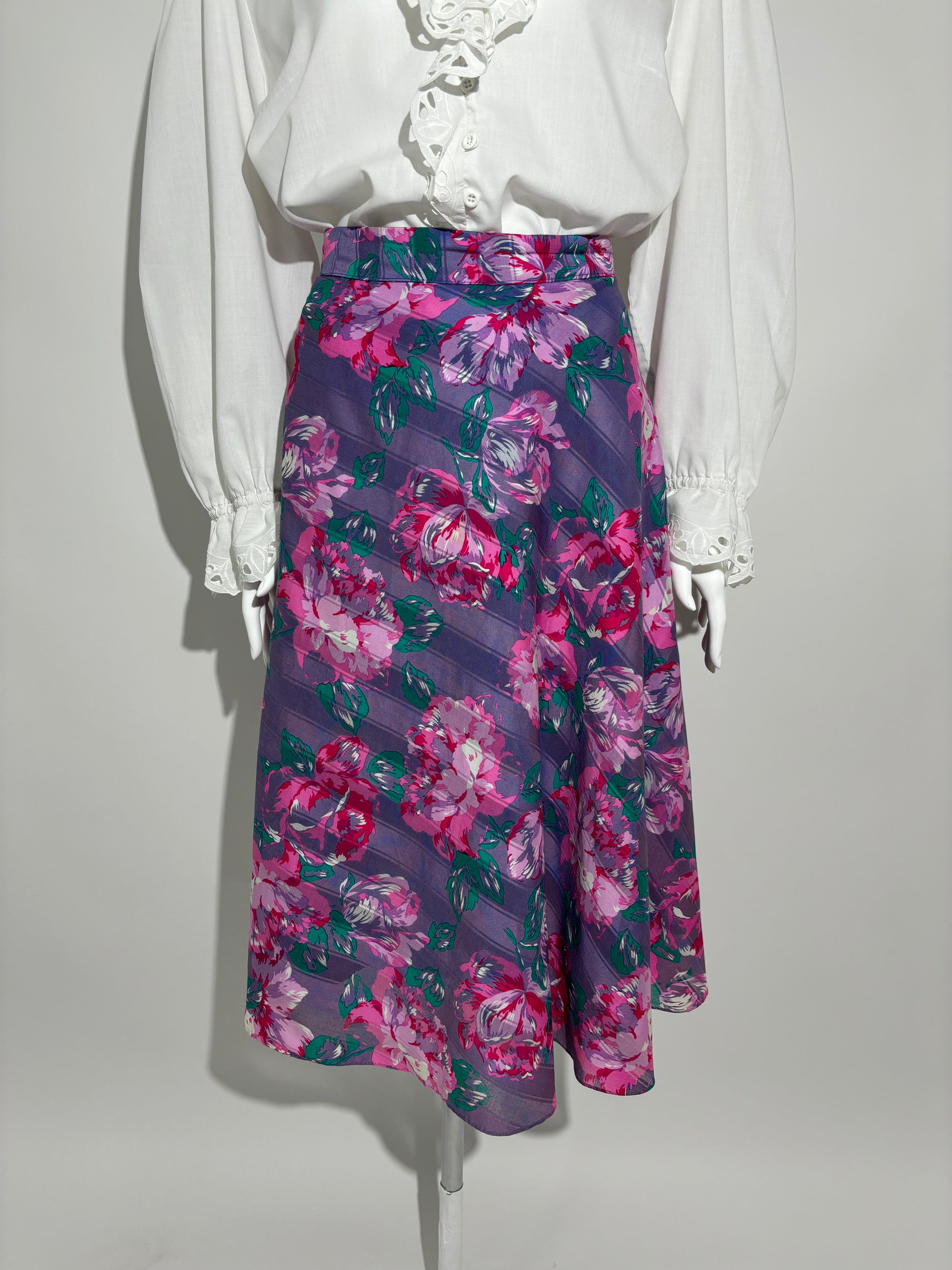 Ljubičasta Flora 80s Suknja HELM:VNTG