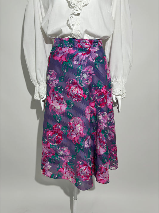 Ljubičasta Flora 80s Suknja HELM:VNTG