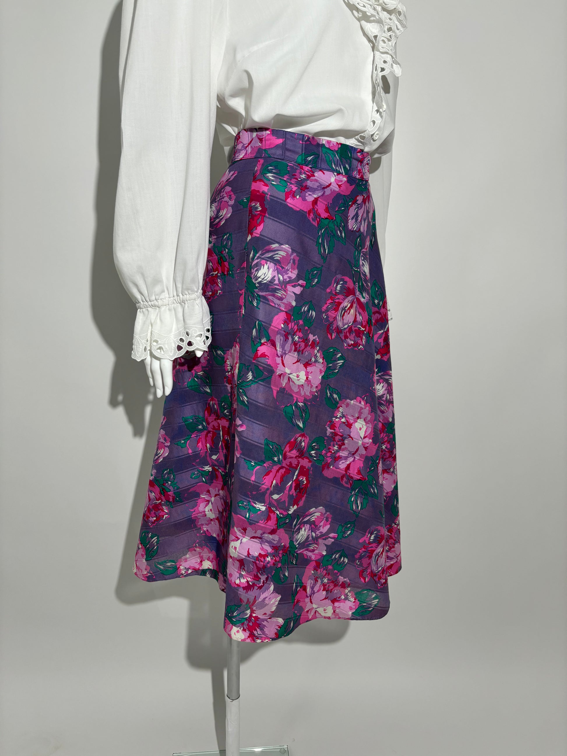 Ljubičasta Flora 80s Suknja HELM:VNTG