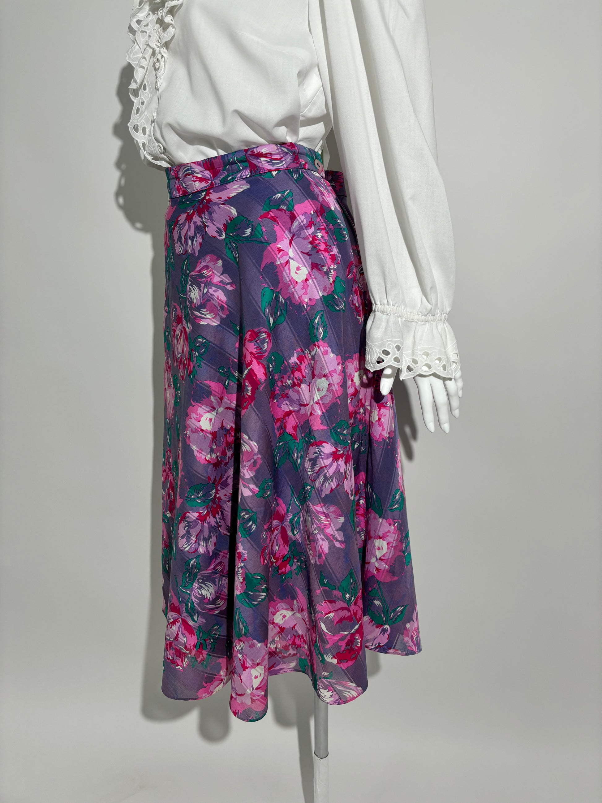 Ljubičasta Flora 80s Suknja HELM:VNTG