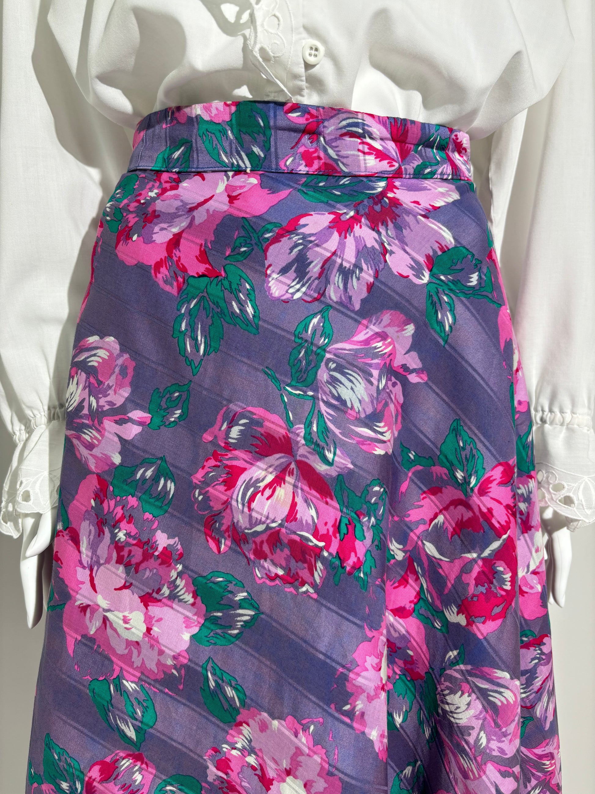 Ljubičasta Flora 80s Suknja HELM:VNTG