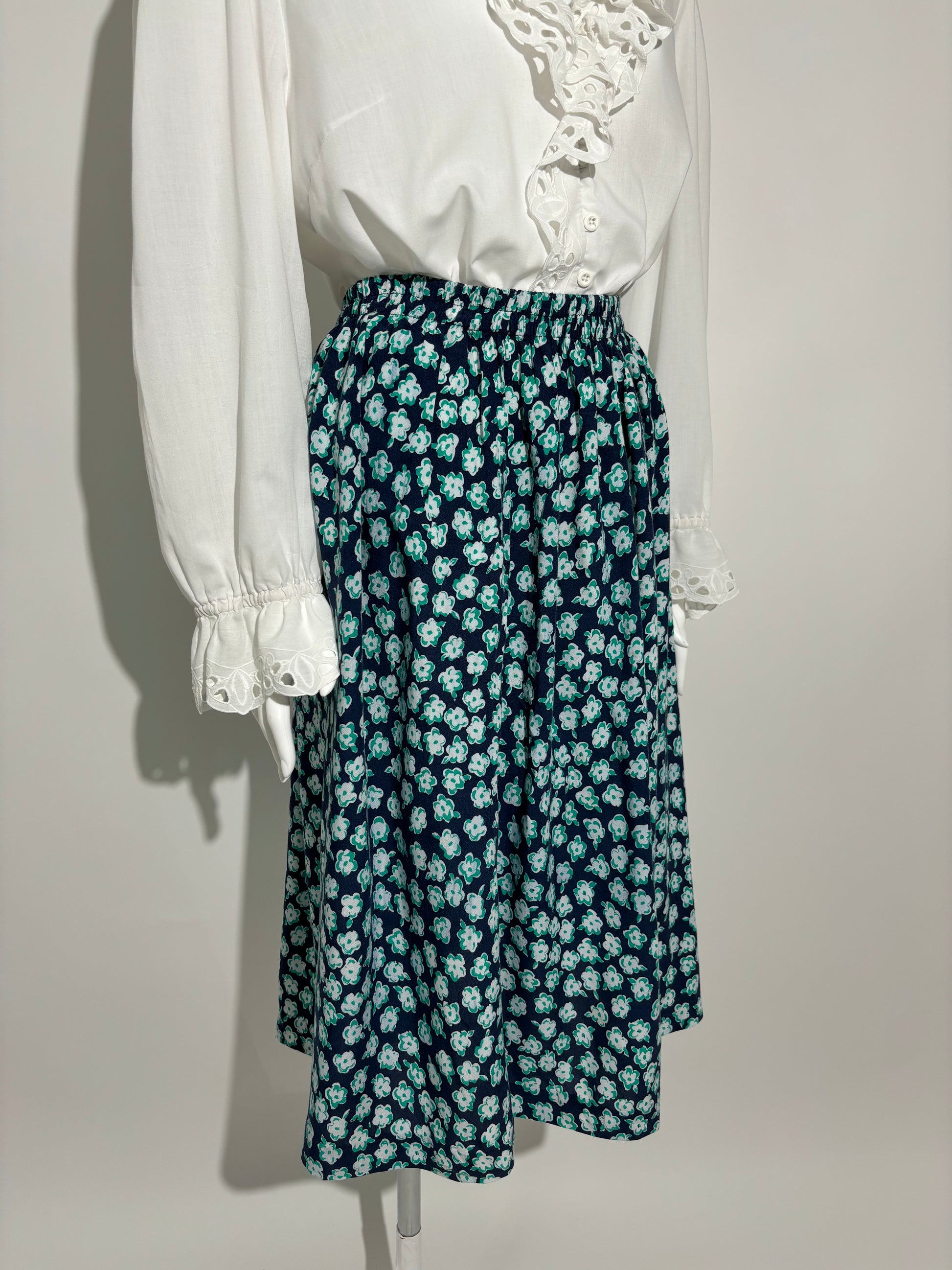 Vibrant Splash Floral Skirt HELM:VNTG