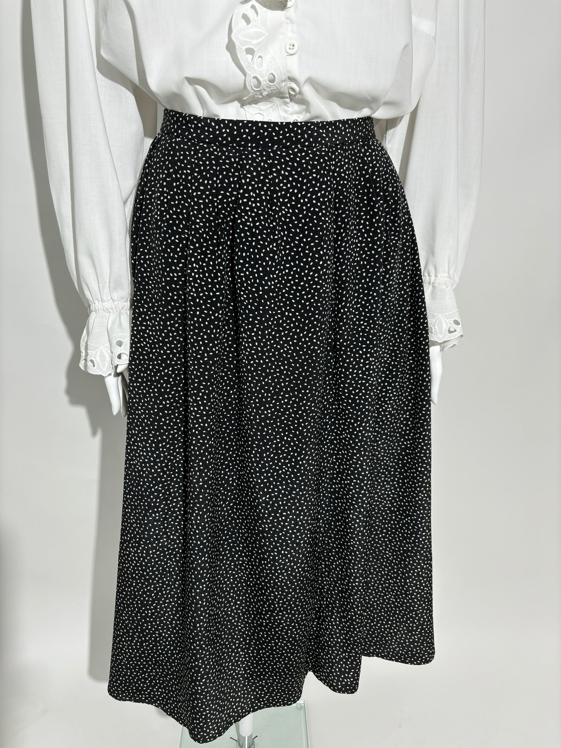 Vintage Black Polka Dot Suknja HELM:VNTG