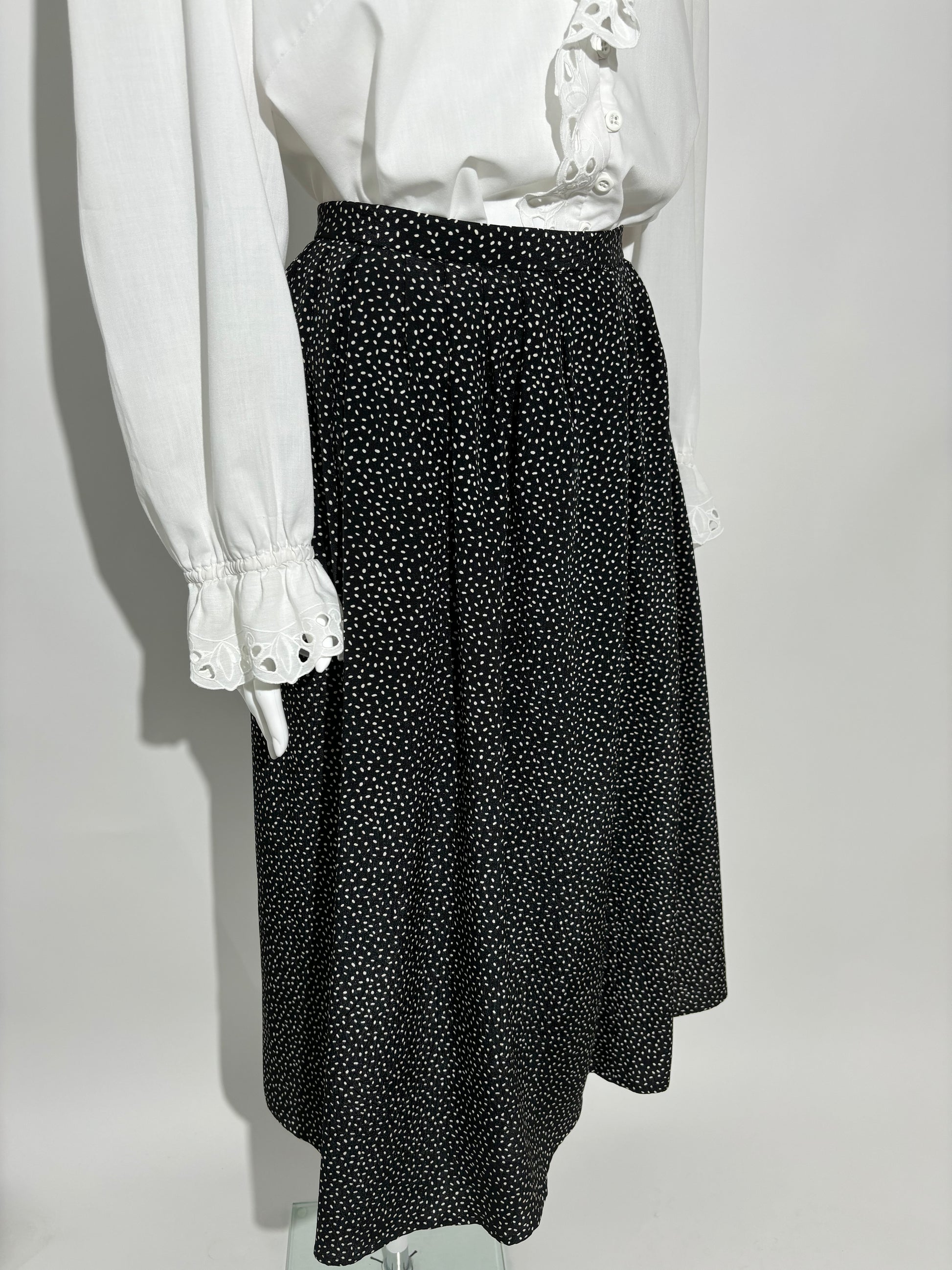 Vintage Black Polka Dot Suknja HELM:VNTG