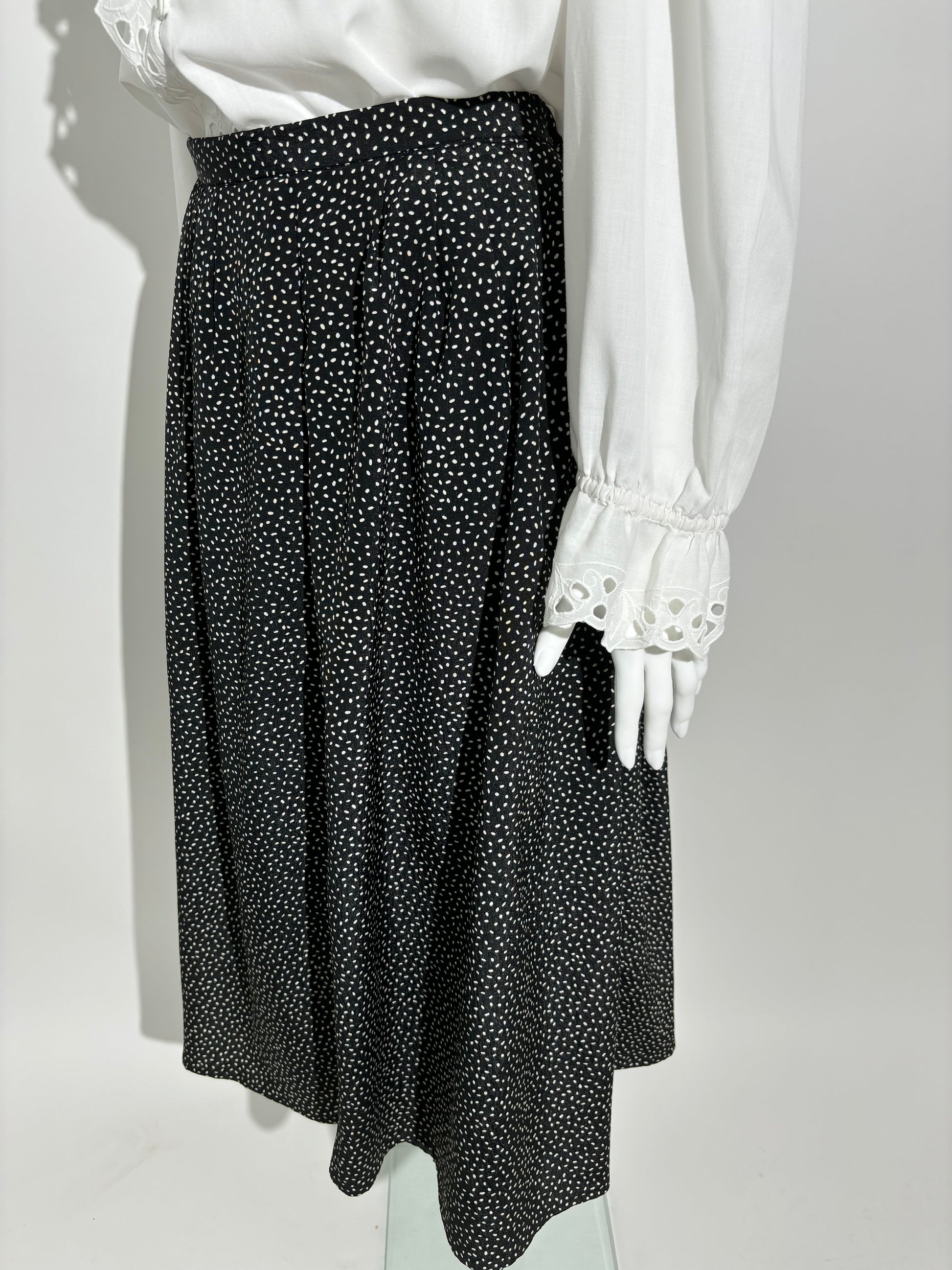 Vintage Black Polka Dot Suknja HELM:VNTG