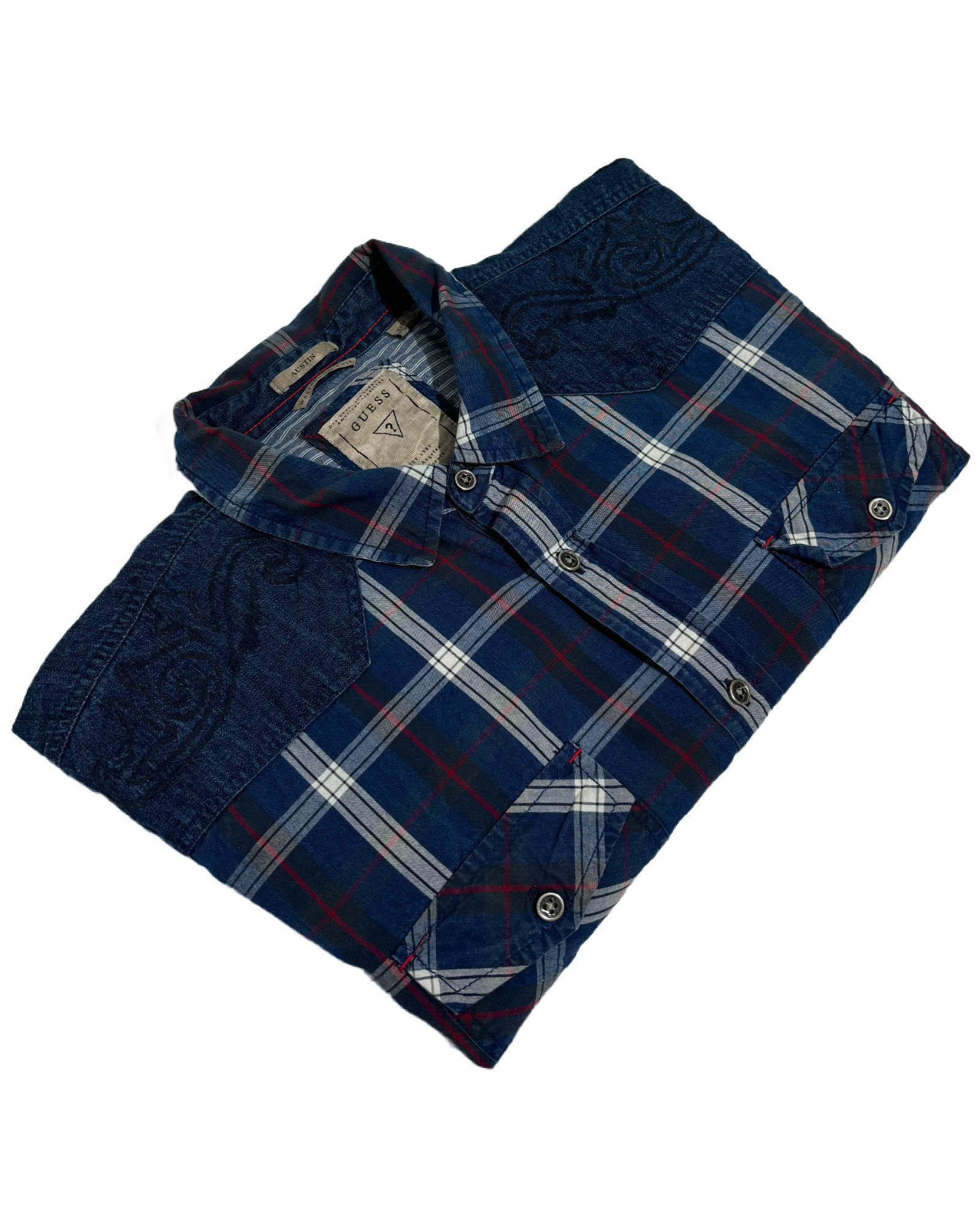 Guess Blu Classic Checkered Košulja Guess