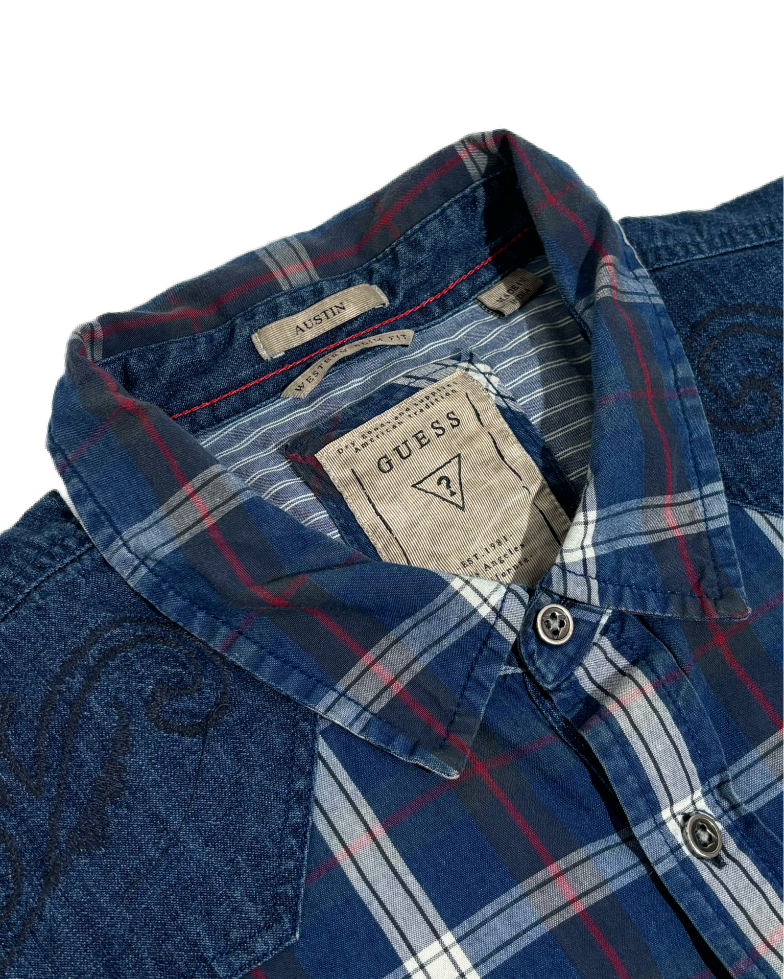 Guess Blu Classic Checkered Košulja Guess