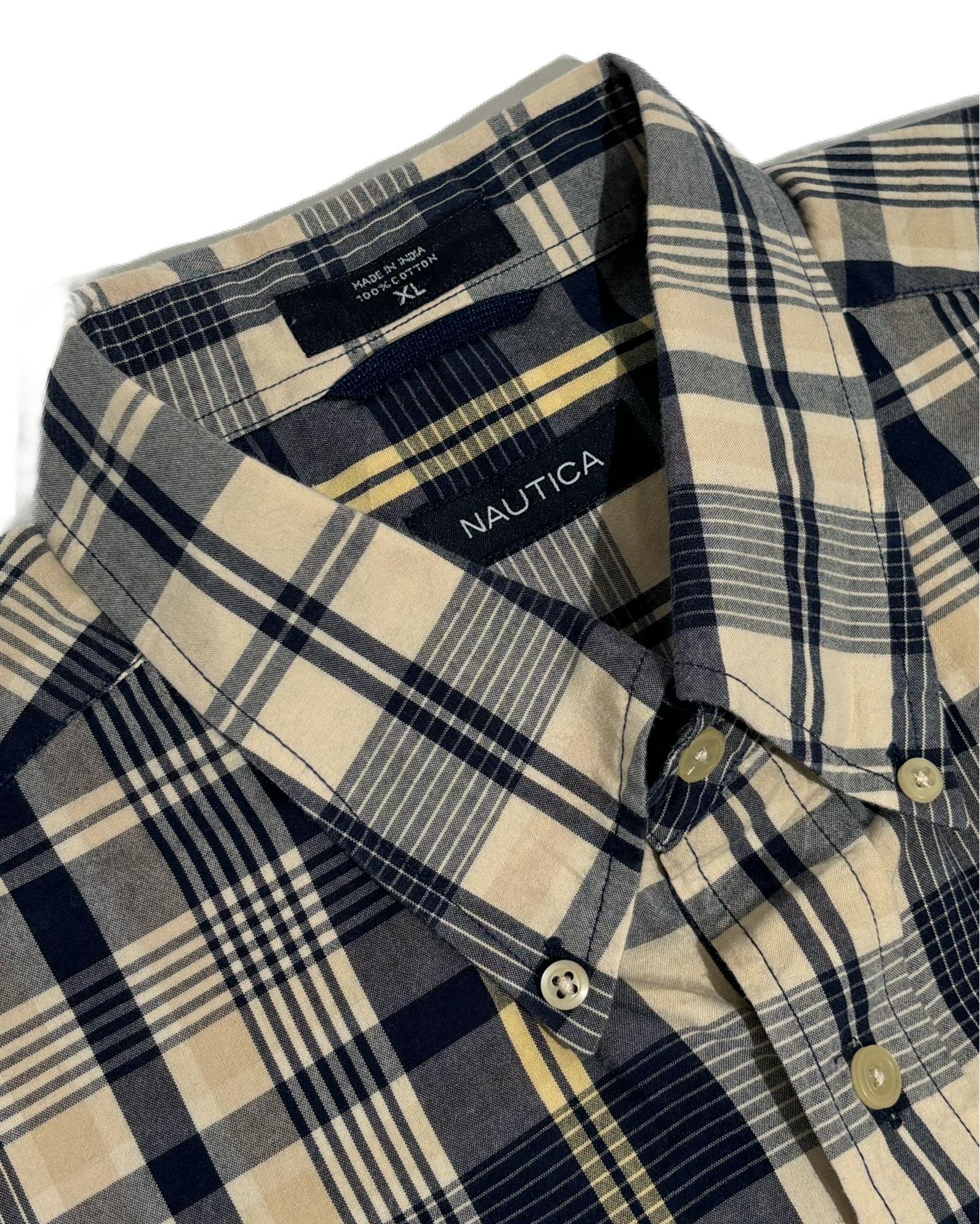 Nautica Beige & Blue Checkered Košulja Nautica