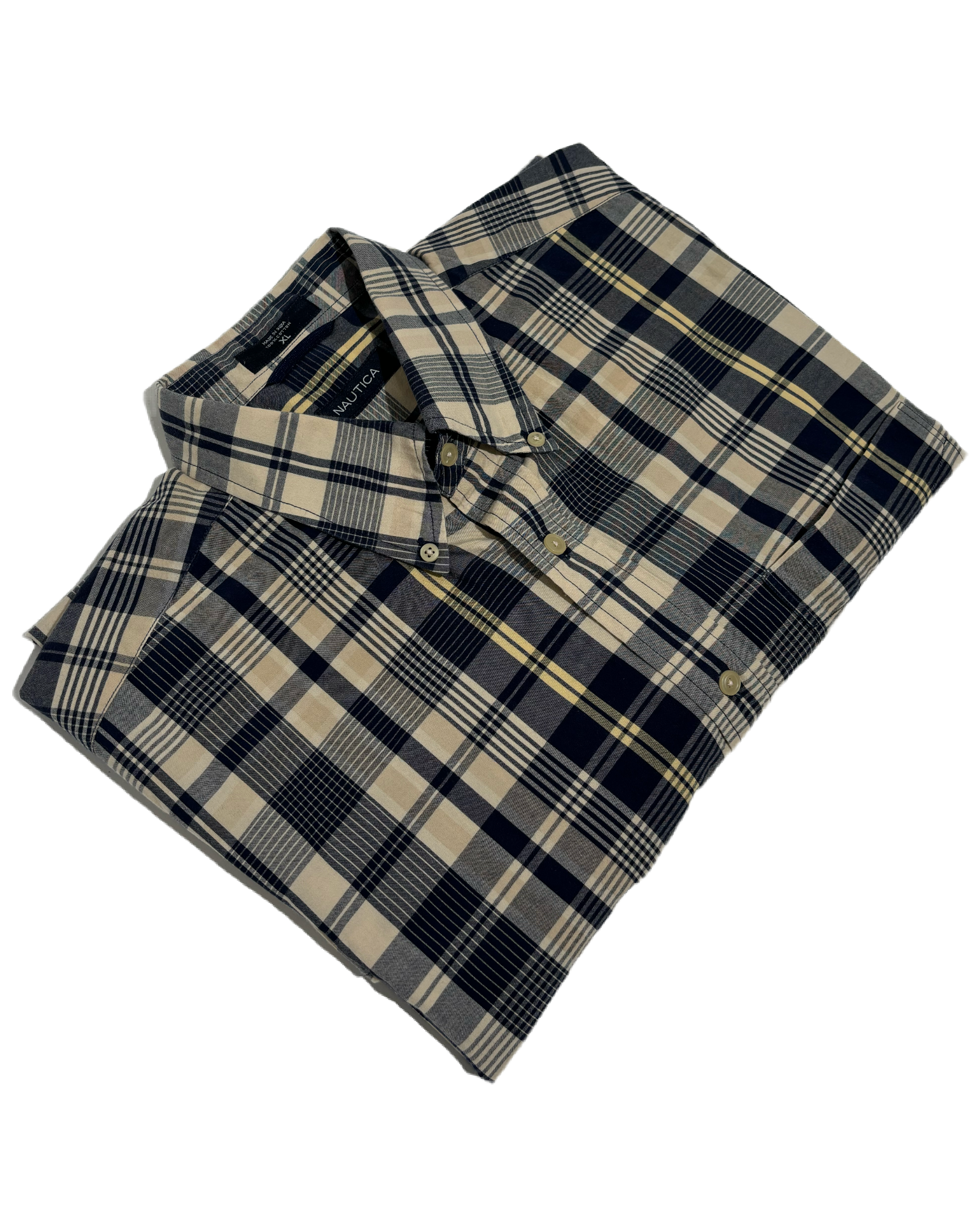 Nautica Beige & Blue Checkered Košulja Nautica