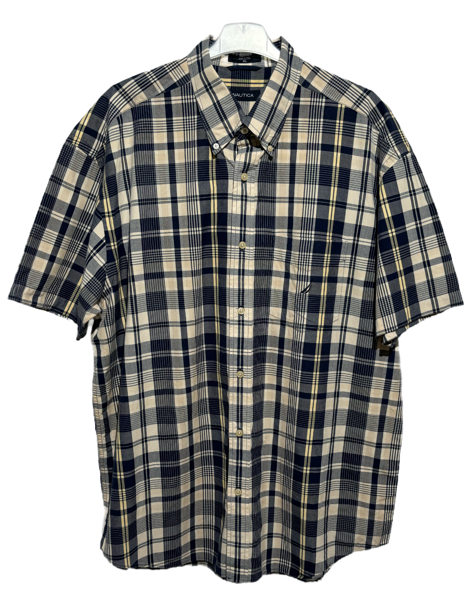 Nautica Beige & Blue Checkered Košulja Nautica