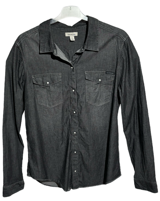Calvin Klein Antracite Denim Košulja Calvin Klein