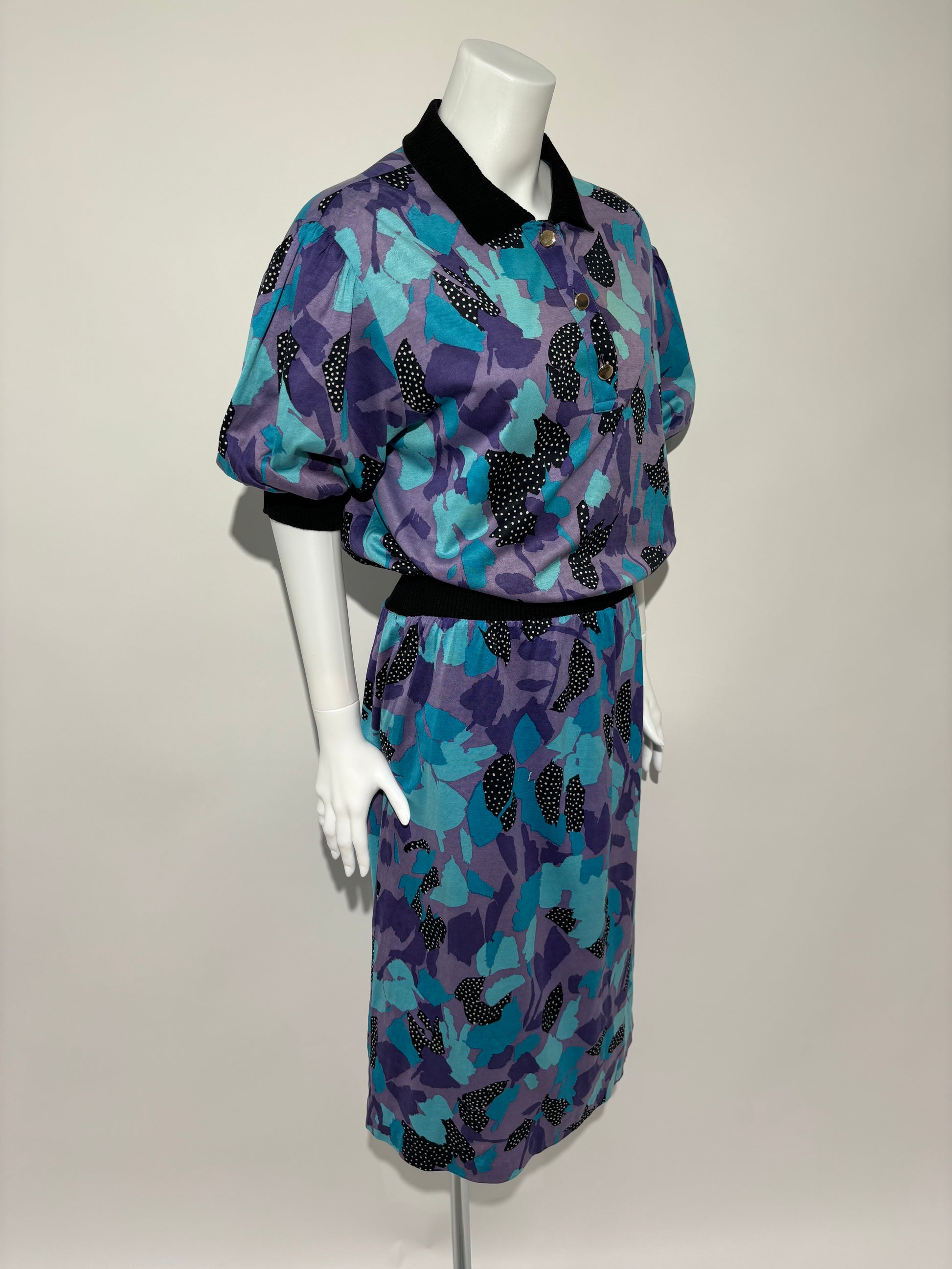 Purple Rain 80s Abstract Haljina HELM:VNTG