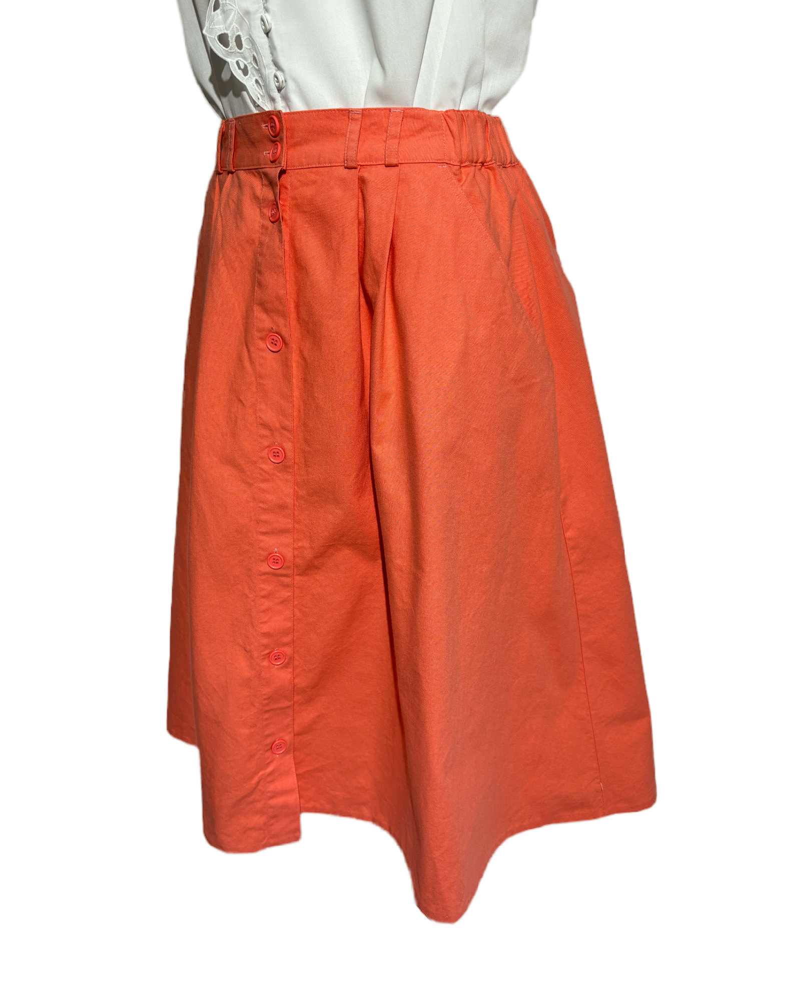 Coral Bliss 80s Buttoned Suknja HELM:VNTG