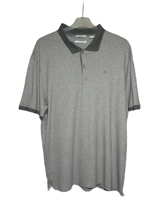 Liquid Touch Grey Striped Polo Majica Calvin Klein
