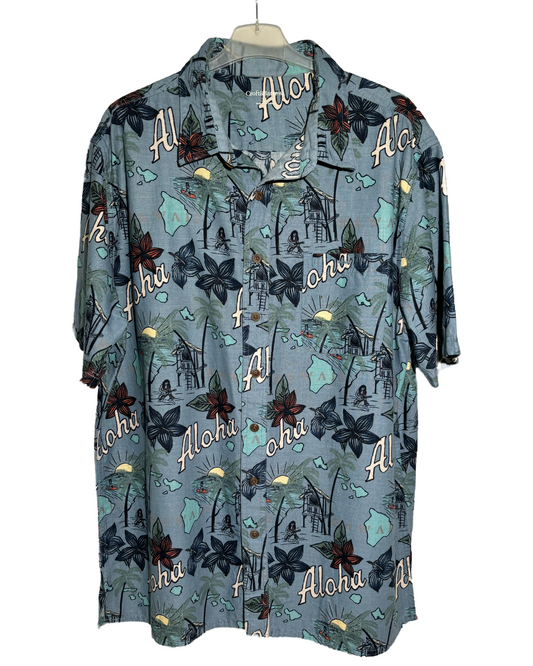 Aloha Vibes 80s Hawaiian Košulja HELM:VNTG
