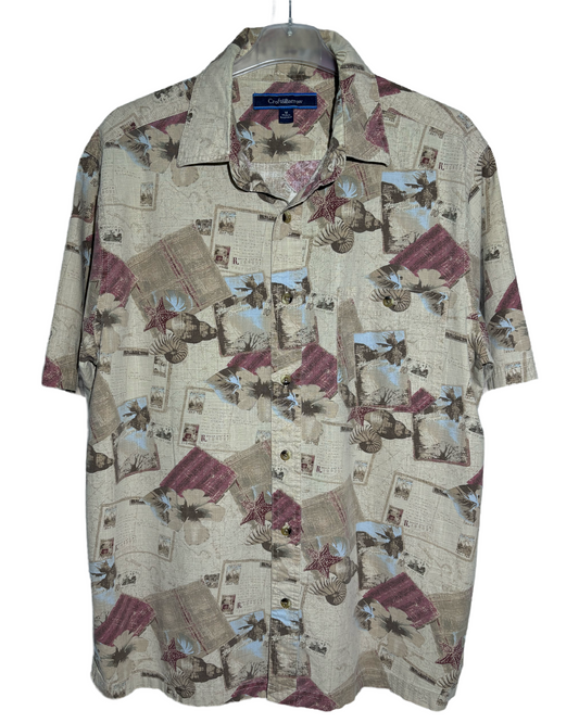 Coral Paradise 80s Pattern Hawaiian Košulja HELM:VNTG